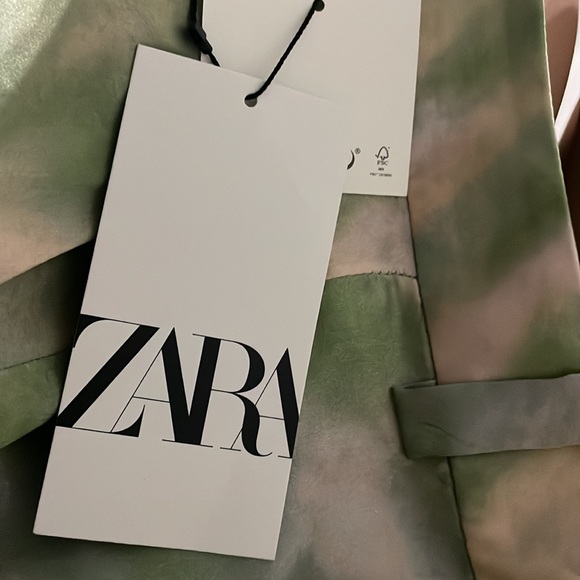 NWT Zara green TIE-DYE SILK PANTS LIMITED EDITION Medium - Picture 9 of 9